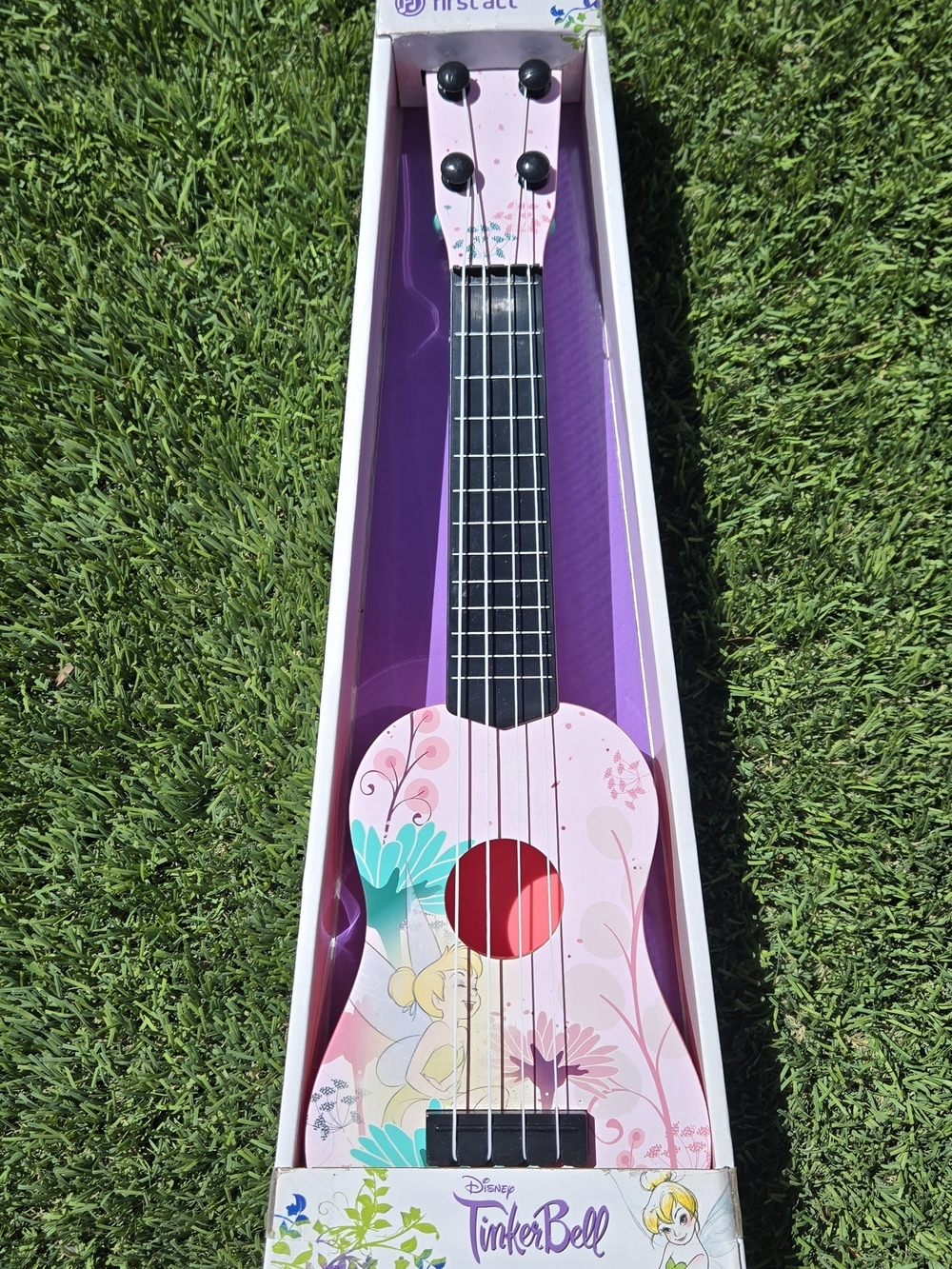 Disney Tinkerbell Pink Floral Kids Ukulele NEW